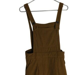 Cider Overalls Women S Brown Corduroy Bib Wide Leg Jumpsuit Retro Casual Pockets